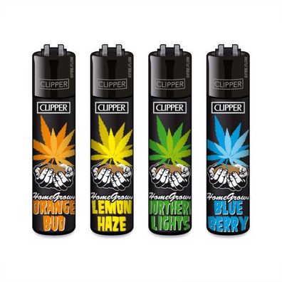 Clipper Reibradfeuerzeuge Homegrown, 4 Stück