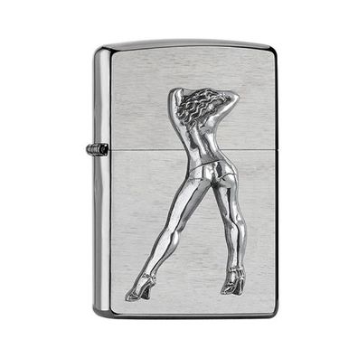 Zippo Benzin-Feuerzeug Gogo Girl Chrom gebürstet, unbefüllt