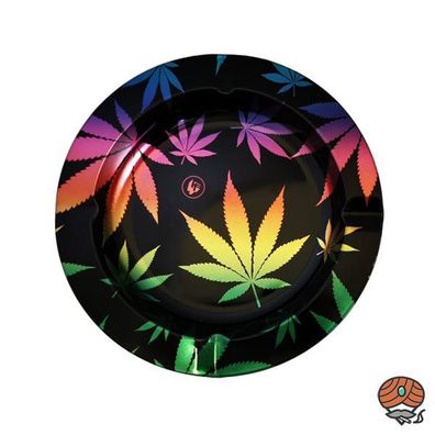 FIRE-FLOW Aschenbecher / Ashtray Small - Leaves Gradient, Metall, Ø 14 cm