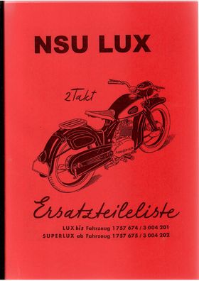 Ersatzteileliste NSU Lux und Superlux 2 Tackt, Motorrad, Zweirad, Oldtimer