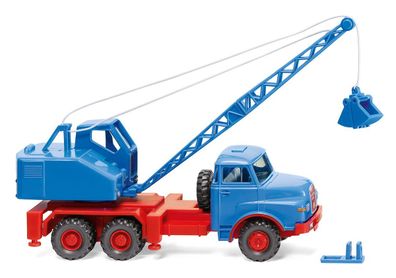 Wiking H0 1/87 066206 MAN/Fuchs Kranwagen - himmelblau - OVP NEU
