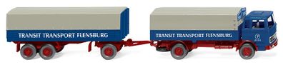 Wiking H0 1/87 043203 MB Pritschenhängerzug Transit Transport - OVP NEU