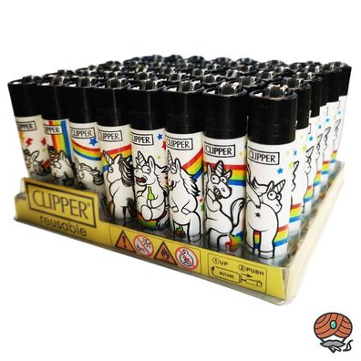 Clipper Reibradfeuerzeuge Einhorn Best Of, Würfel 48 Stück