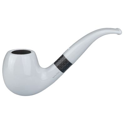 VAUEN Pfeife Edison 104, weiß, glatt, 9mm Filter, Weißpunkt