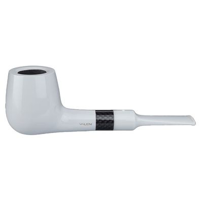 VAUEN Pfeife Edison 175, weiß, glatt, 9mm Filter, Weißpunkt