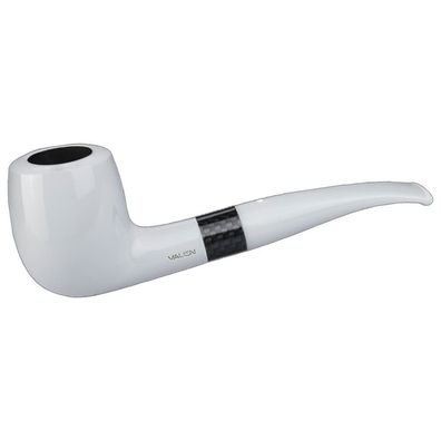VAUEN Pfeife Edison 168, weiß, glatt, 9mm Filter, Weißpunkt
