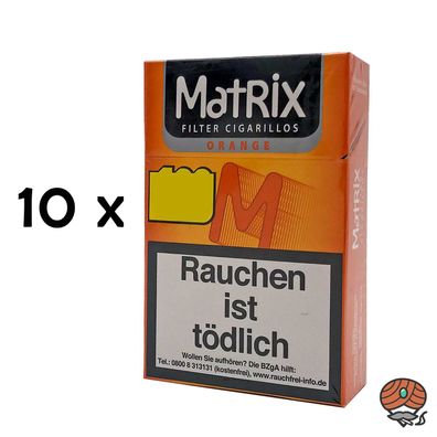 1 Stange Matrix Orange Filterzigarillos 10 Schachteln à 17 Stück