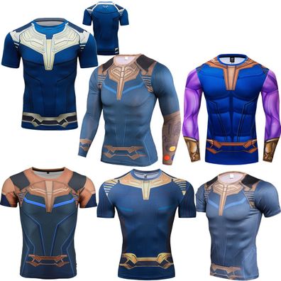 Cosplay Avengers Thanos 3D T-Shirts Halloween Superhero Mens Quick Dry Top Tee
