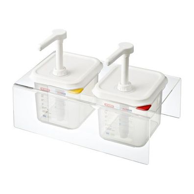 Araven Soßenspender ist 3-teilig GN16 und transparent