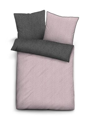 biberna Melange-Flanell Bettwäsche Brombeer 135/200cm + 80/80cm