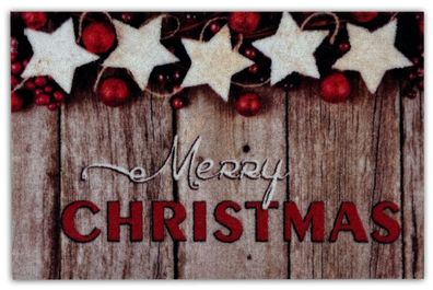 Astra Weihnachts - Fussmatte 40x60cm 953 Sterne Merry Christmas rot