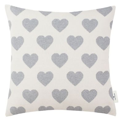 Tom Tailor Zierkissenhülle Hearts grau 45x45cm