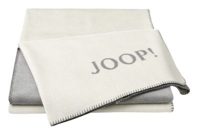 JOOP! Melange-doubleface Plaid / Decke Natur-Silber 150 x 200cm