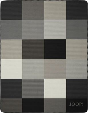 JOOP! MOSAIC Plaid / Decke Schwarz-Natur 150 x 200cm