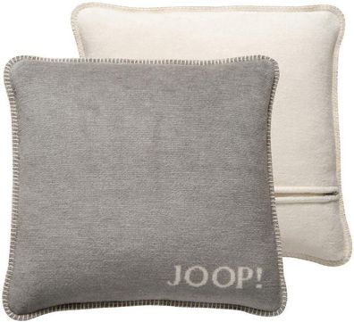 JOOP! Melange-Doubleface Kissenhülle Silber-Natur 50 x 50cm