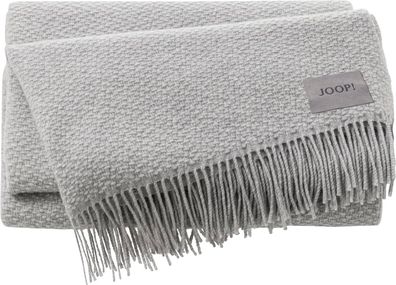 JOOP! FINE-WOVEN Plaid / Decke Silber 130 x 190cm