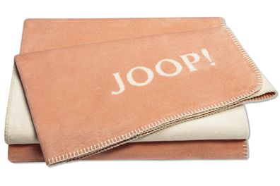 JOOP! Uni-Doubleface Plaid / Decke apricot-sand 150 x 200cm