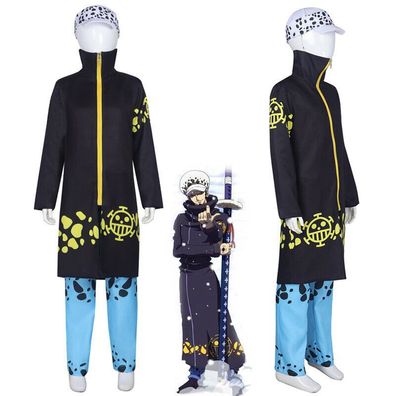 Cosplay One Piece Trafalgar D Water Law Kinder Kostum Hut Halloween Party Anzug