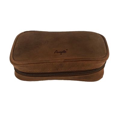 Angelo Pfeifentaschen Braun aus Ziegen-Veloursleder