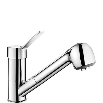 Delabie SPT-EHM, Schwenkauslauf, H105mm, Auszugbrause, Bediengriff