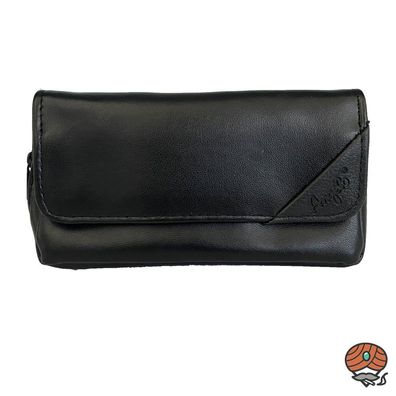 Angelo Pfeifentasche Schwarz, Lederimitat