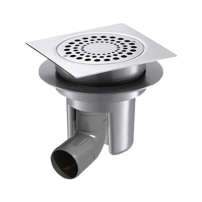 Delabie Rohfußboden-Ablauf 150x150 H verstellb., nschl-Bog. hori. D50