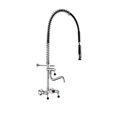 Delabie Geschirrspülbr. schw m. Wandmischer + Handbr.433010 + Auslaufvent