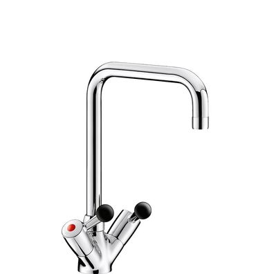 Delabie MBatt. 1-Lochbrg. 45l/min, chwenkausl. L300, Bakelitkugelgr