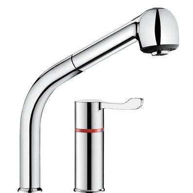 Delabie WT-Therm. Securitherm mit Auszugbrause auf Säule