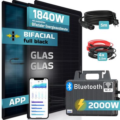 SUNNIVA® Balkonkraftwerk 1840W/2000W TSUN Wechselrichter Solaranlage