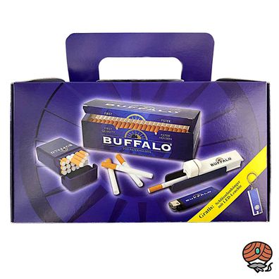 Buffalo Starterset 200 Filterhülsen, Stopfgerät, Box, Feuerzeug, Taschenlampe