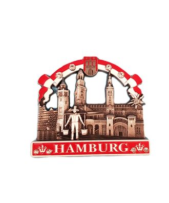 Metall Magnet Strass silber-rot HH