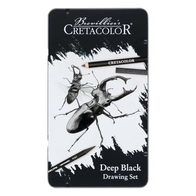 Cretacolor Deep Black 10-teiliges Basis-Zeichenset