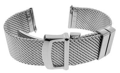 Minott Uhrenarmband Milanaise Edelstahl silberfarben grobes Geflecht
