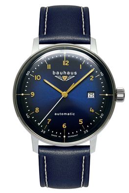 Bauhaus Herren-Armbanduhr Automatik Blau 2064-3