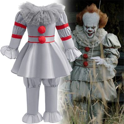 Kinder Madchen Jungen Pennywises IT Kostum Halloween Cosplay Horror Clown Joker