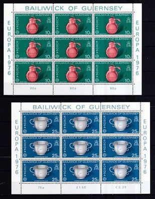 Guernsey1976 postfrisch Kleinbogen Satz MiNr.133-134 Europa