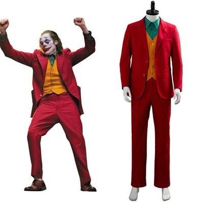 Joker Cosplay Arthur Fleck Joaquin Phoenix Kostum Anzug Mantel Hose Komplettset@