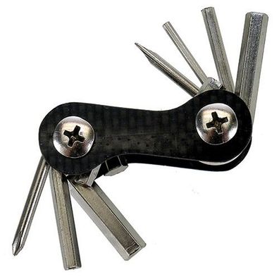 Multi-Werkzeug Mini-Carbon, M-Wave, 7-tlg., Messingschlager, 880941