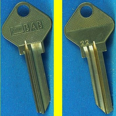 Original BAB - Schlüsselrohling Messing Profil 22 - für verschiedene Profilzylinder