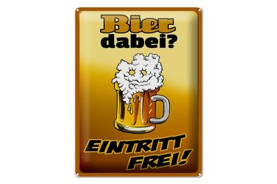 Blechschild 40 x 30 cm Spruch: Alkohol Bier dabei Eintritt frei