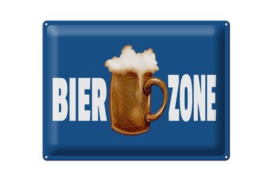 Blechschild 40 x 30 cm Spruch: ALkohol Bier Zone
