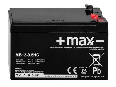 Maxx- MB12-9.5HC 12V 9,5Ah AGM Akku Batterie PB wartungsfrei zyklenfest
