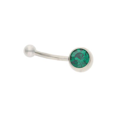 Juwelmalux Bauchnabelpiercing Titan mit synth. Zirkonia grün JL30-01-2036