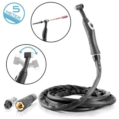 Stahlwerk Schweißbrenner WIG WP-26 F mit 5 Meter Schlauchpaket bis 200A