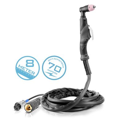 Stahlwerk Plasmaschneidbrenner AG-60 / SG-55 Schlauchpaket 8 Meter bis 70A