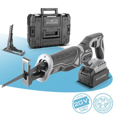 Stahlwerk Akku-Säbelsäge BRS-20 ST mit 20 Volt, 4 Ah Li Ion Akku, 0-2600 U/min