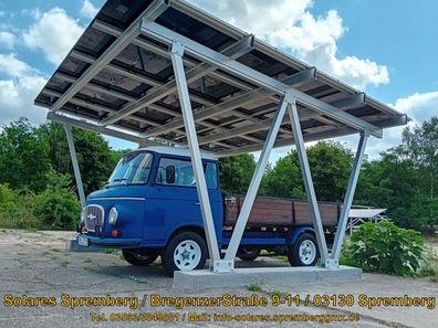 Carport 2-6x Stellplätze 15-45x Module 10 Grad Aluminium Edelstahl Photovoltaik Solar