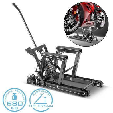 Stahlwerk Motorrad-Hebebühne MLT-680 ST 680 kg Tragkraft 115-375 mm Hubbereich