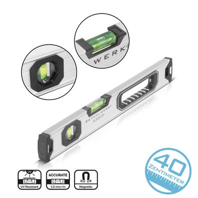 Stahlwerk Wasserwaage W-400 ST aus Aluminium mit 400 mm Länge